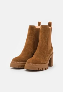 Pier One Leather - Enkellaarsjes Met Hoge Hak - Cognac -Pier One Schoenen Winkel 2be65df1ec21468c939e38989695e7b8